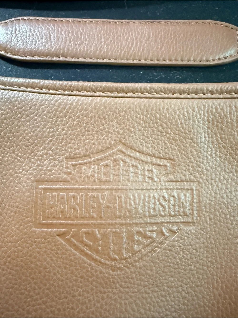 Harley-Davidson Pebbled Leather Shoulder Bag with Chain